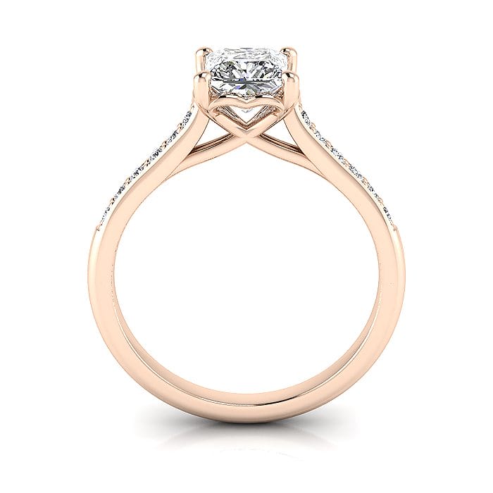 Engagement Ring, Rose Gold, Princess Cut Diamond, RSA1, TF