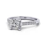 Engagement Ring, Platinum, Princess Cut Diamond, LF Engagement Ring, Platinum, Princess Cut Diamond, LF