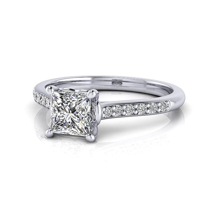 Engagement Ring, Platinum, Princess Cut Diamond, LF