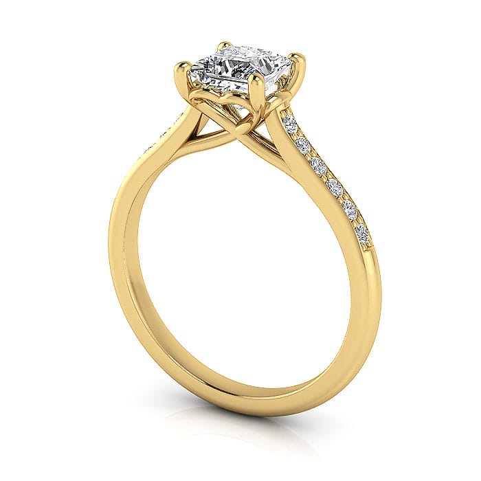 Engagement Ring, Yellow, Princess Cut Diamond, RSA1, 3D