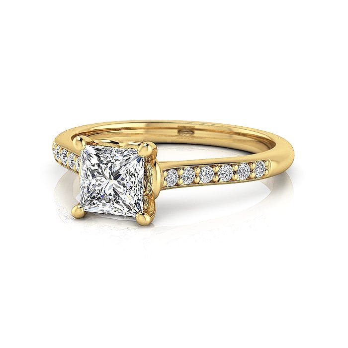 Engagement Ring, Yellow, Princess Cut Diamond, RSA1, LF