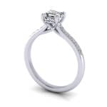 Engagement Ring, White Gold, Asscher Cut Diamond, 3D Engagement Ring, White Gold, Asscher Cut Diamond, 3D