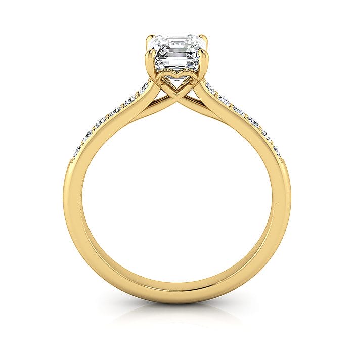 Engagement Ring, Yellow Gold, Asscher Cut Diamond, TF