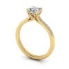 Engagement Ring, Yellow Gold, Asscher Cut Diamond, 3D