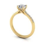 Engagement Ring, Yellow Gold, Asscher Cut Diamond, 3D Engagement Ring, Yellow Gold, Asscher Cut Diamond, 3D