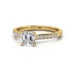 Engagement Ring, Yellow Gold, Asscher Cut Diamond, LF Engagement Ring, Yellow Gold, Asscher Cut Diamond, LF