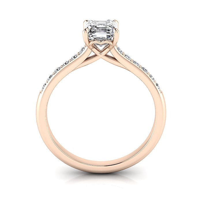 Engagement Ring, Rose Gold, Asscher Cut Diamond, TF