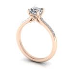 Engagement Ring, Rose Gold, Asscher Cut Diamond, 3D Engagement Ring, Rose Gold, Asscher Cut Diamond, 3D