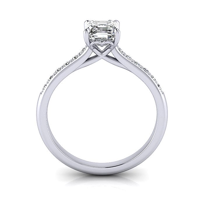 Engagement Ring, Platinum, Asscher cut diamond, RSA1, TF