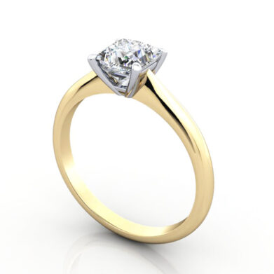 Thumb Diamond Ring RS14 Princess Yellow Gold 3D