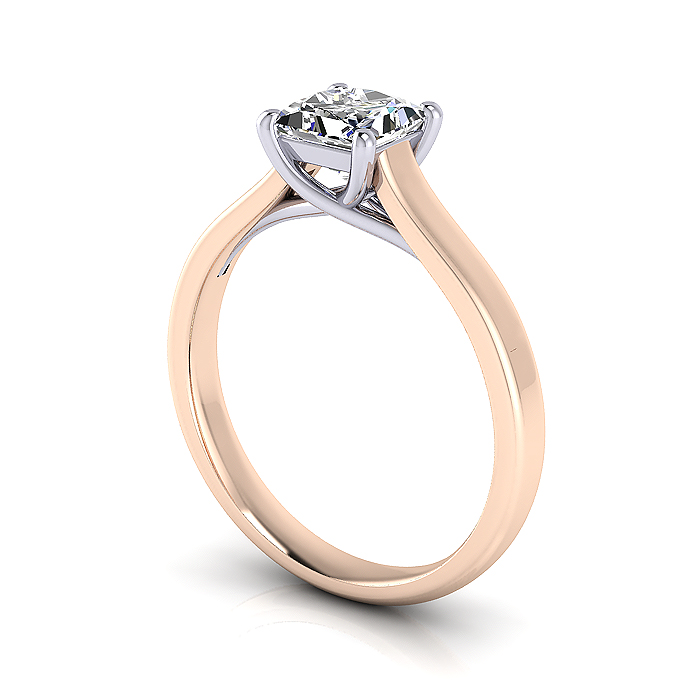 Princess cut Diamond Ring Rose Gold