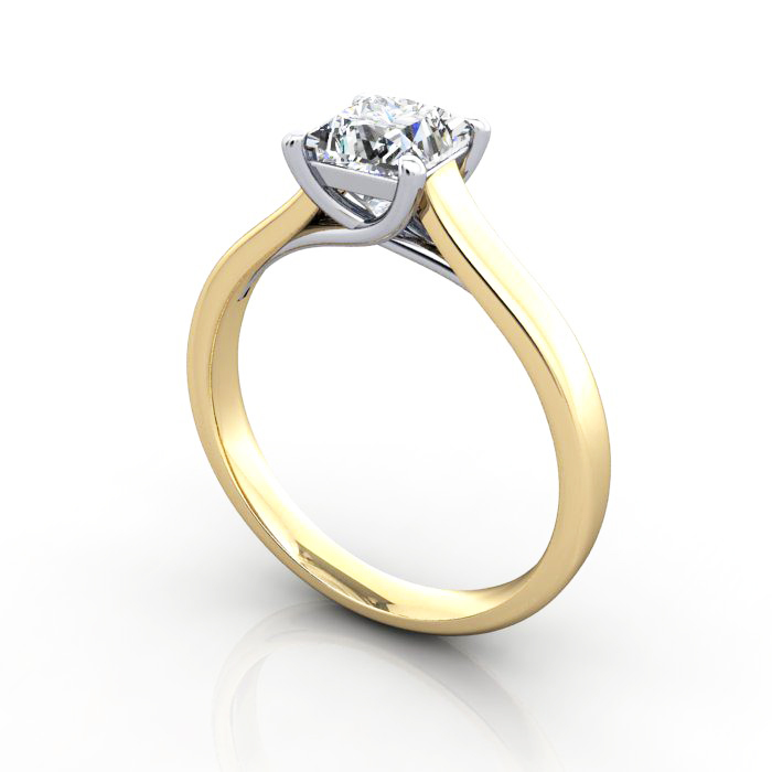 princess cut Diamond Engagement Ring Yellow Gold