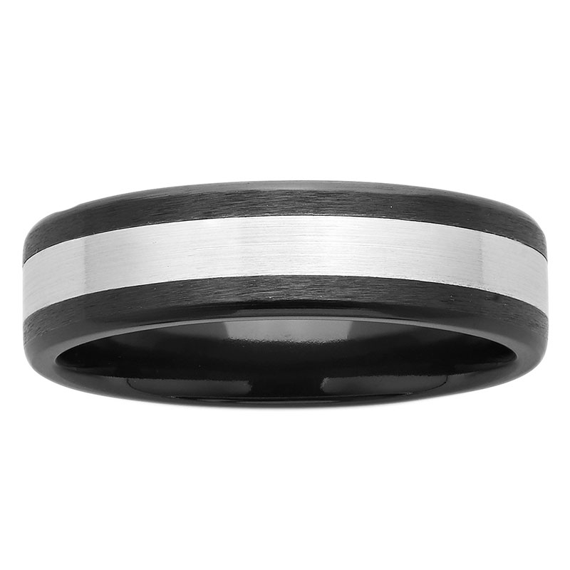 Black Zirconium Wedding Ring PD554Z