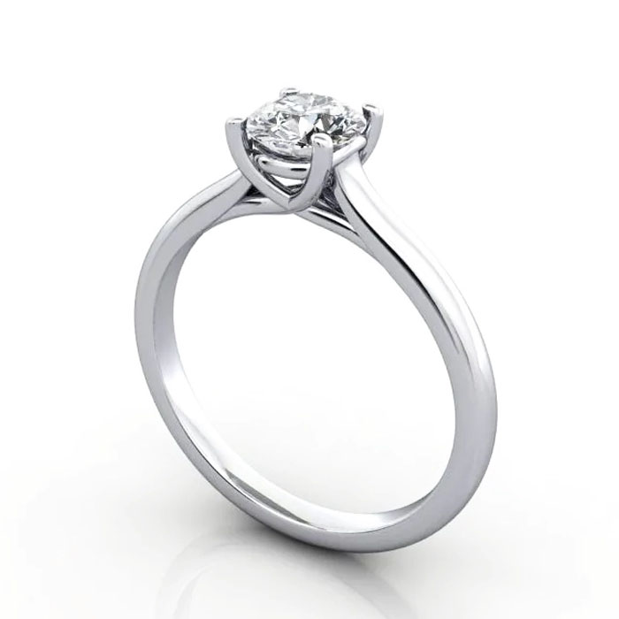 Thumb Diamond Ring RS16 Platinum 3D