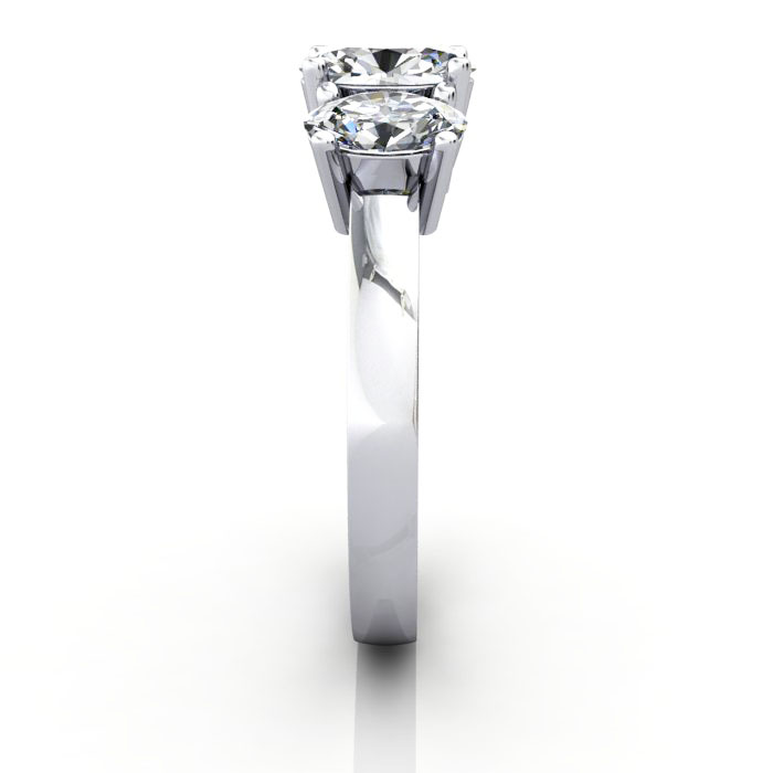 Oval Cut Trilogy Diamond Ring RT13 Platinum SV
