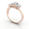 Oval Cut Trilogy Diamond Ring RT13 Rose Gold 3D