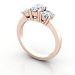 Oval Cut Trilogy Diamond Ring RT13 Rose Gold 3D Oval Cut Trilogy Diamond Ring RT13 Rose Gold 3D