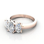 Oval Cut Trilogy Diamond Ring RT13 Rose Gold LF Oval Cut Trilogy Diamond Ring RT13 Rose Gold LF