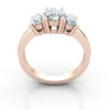 Oval Cut Trilogy Diamond Ring RT13 Rose Gold TF