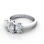Oval Cut Trilogy Diamond Ring RT13 White Gold LF Oval Cut Trilogy Diamond Ring RT13 White Gold LF