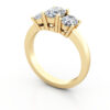 Oval Cut Trilogy Diamond Ring RT13 Yellow Gold 3D