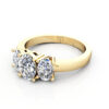 Oval Cut Trilogy Diamond Ring RT13 Yellow Gold LF