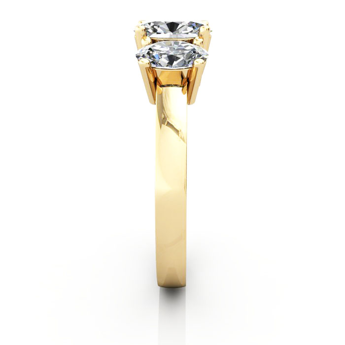 Oval Cut Trilogy Diamond Ring RT13 Yellow Gold SV