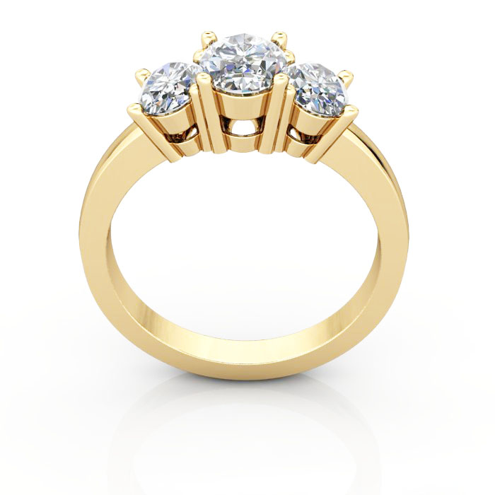 Oval Cut Trilogy Diamond Ring RT13 Yellow Gold TF
