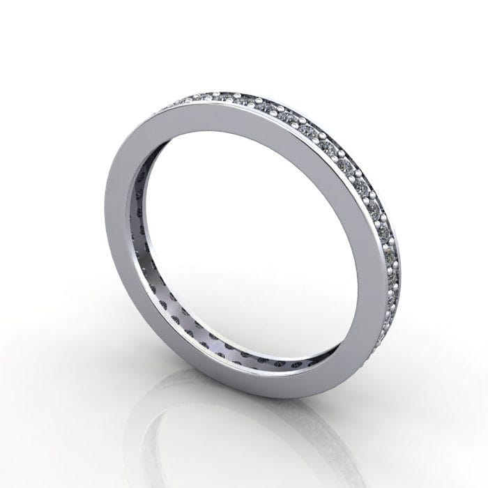 Eternity Ring, RE5, Platinum, Round Brilliant Diamond, 3D