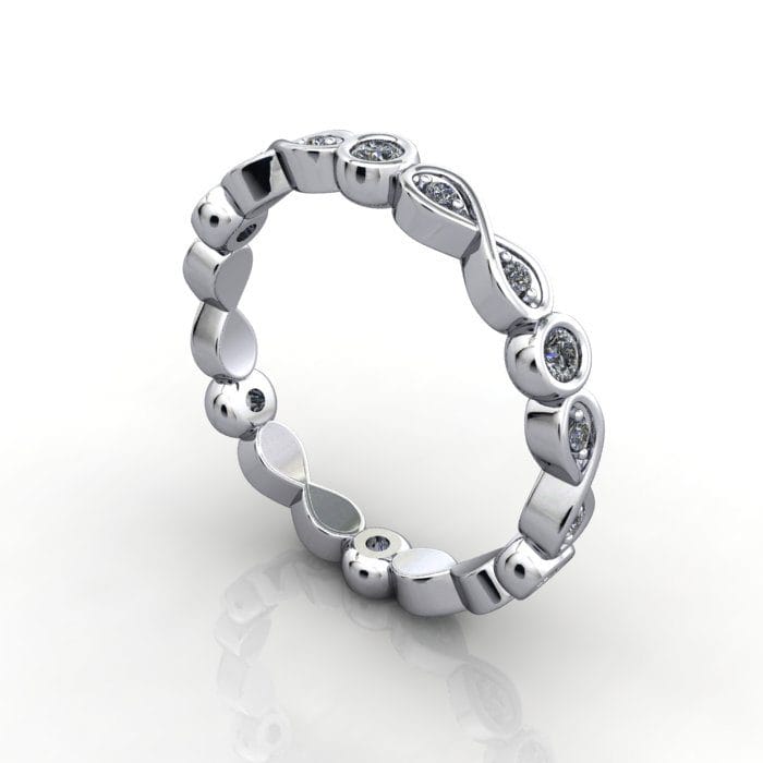 Eternity Ring, RE3, Platinum, Round Brilliant Diamond, 3D Eternity Ring, RE3, Platinum, Round Brilliant Diamond, 3D
