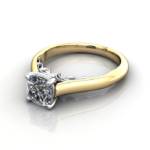 Solitaire Diamond Ring, RS35. Yellow Gold, Cushion, LF Solitaire Diamond Ring, RS35. Yellow Gold, Cushion, TF