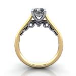 Solitaire Diamond Ring, RS35. Yellow Gold, Cushion, TF Solitaire Diamond Ring, RS35. Yellow Gold, Cushion, TF