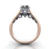 Solitaire Diamond Ring, RS35. Rose Gold, Cushion, TF Solitaire Diamond Ring, RS35. Rose Gold, Cushion, TF