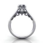 Solitaire Diamond Ring, RS35. Platinum, Cushion, TF Solitaire Diamond Ring, RS35. Platinum, Cushion, TF