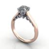 Solitaire Diamond Ring, RS35. Rose Gold, Cushion, 3D Solitaire Diamond Ring, RS35. Rose Gold, Cushion, 3D