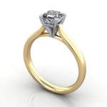 Asscher Diamond Ring,RS41, Yellow Gold, 3D Asscher Diamond Ring,RS41, Yellow Gold, 3D