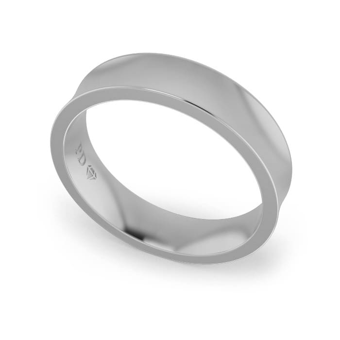 Ladies-Wedding-Ring-White-Gold-Concave-5mm