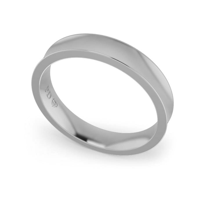 Ladies-Wedding-Ring-Platinum-Concave-4mm Ladies-Wedding-Ring-Platinum-Concave-4mm