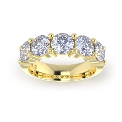 Ladies-Wedding-YG-Diamond-Ring-Shared-Claw-5mm