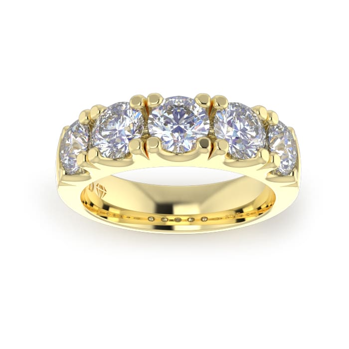 Ladies-Wedding-YG-Diamond-Ring-Scallop-Pave-5mm