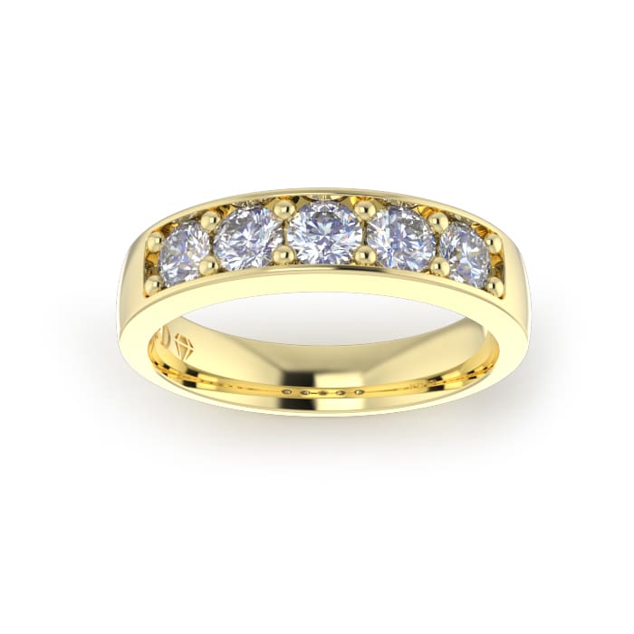 Ladies-Wedding-YG-Diamond-Ring-Pave-4mm