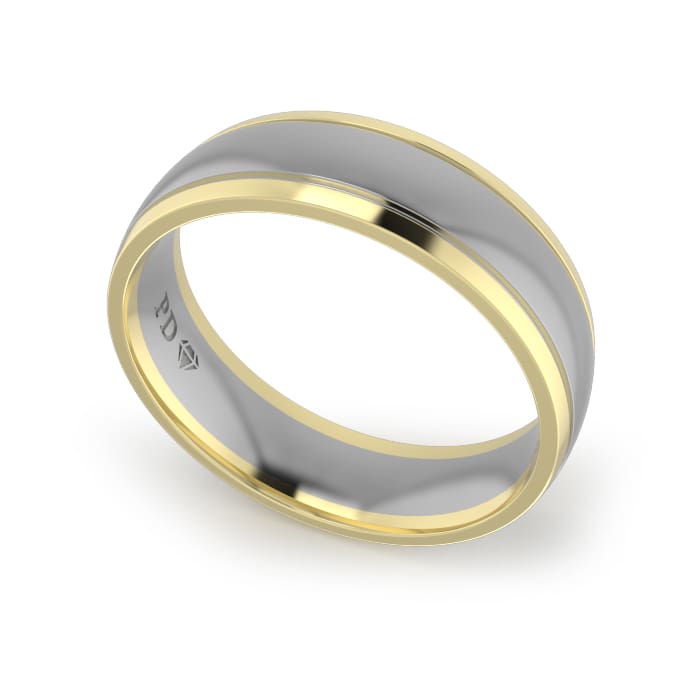 Wedding-Ring-Platinum-Two-Tone-6mm Wedding-Ring-Platinum-Two-Tone-6mm