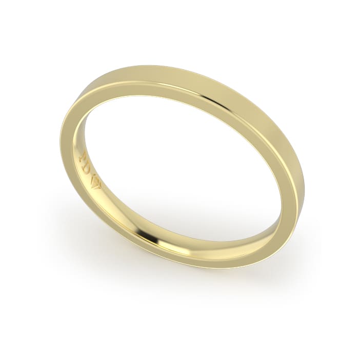 Yellow Gold Ladies Flat Wedding Ring PD NZ