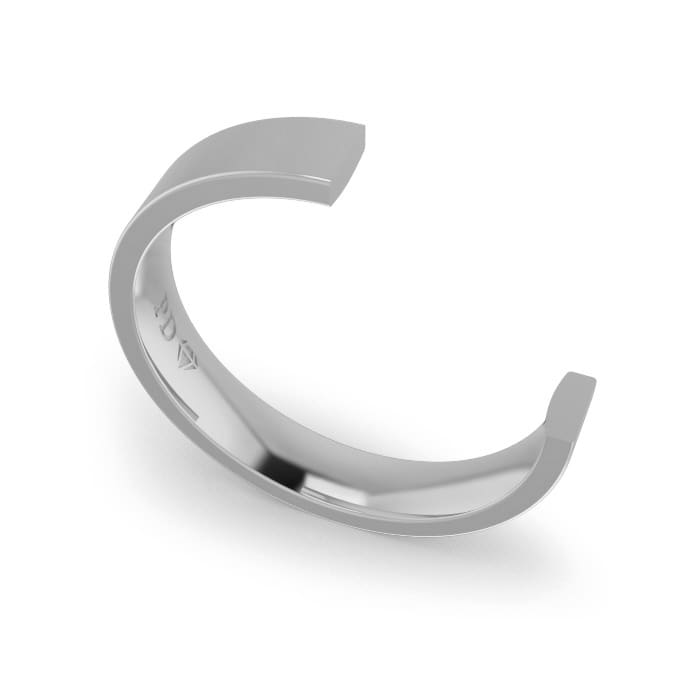 Ladies-Wedding-Ring-Platinum-Flat-4mm-CROSS-SECTION