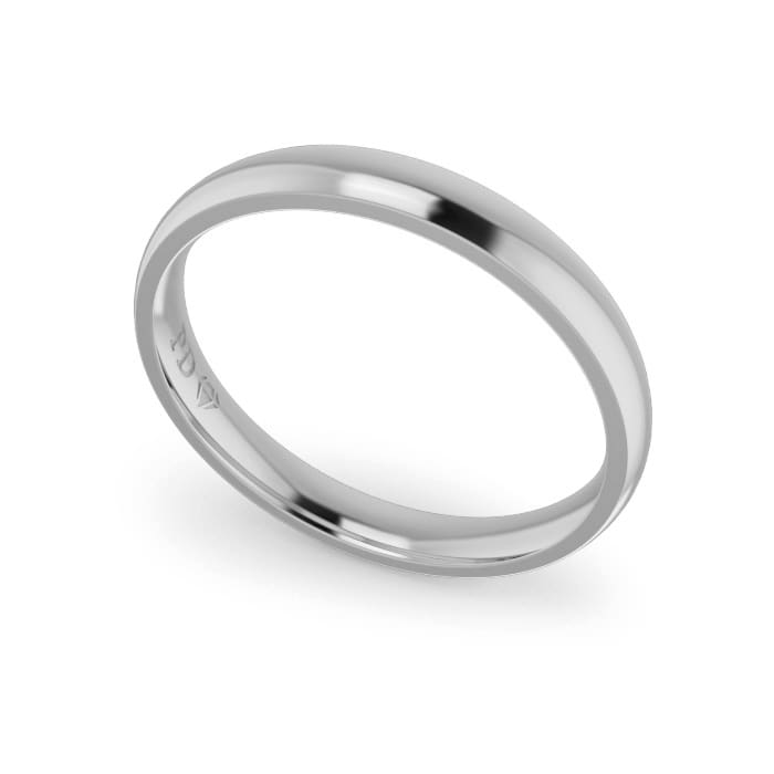 Ladies-Wedding-ring-White-Gold-Quater-Round-3mm