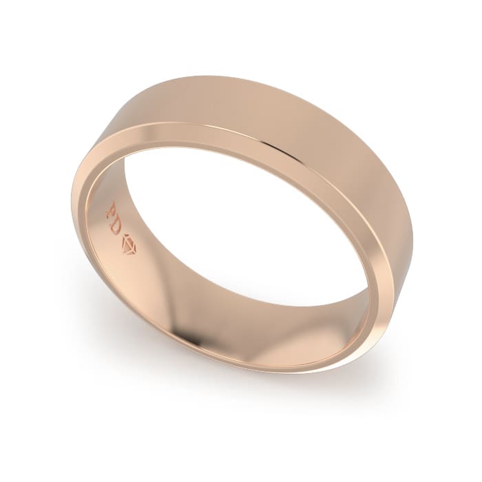 Ladies-Wedding-Ring-Rose-Gold-Bevelled-6mm Ladies-Wedding-Ring-Rose-Gold-Bevelled-6mm