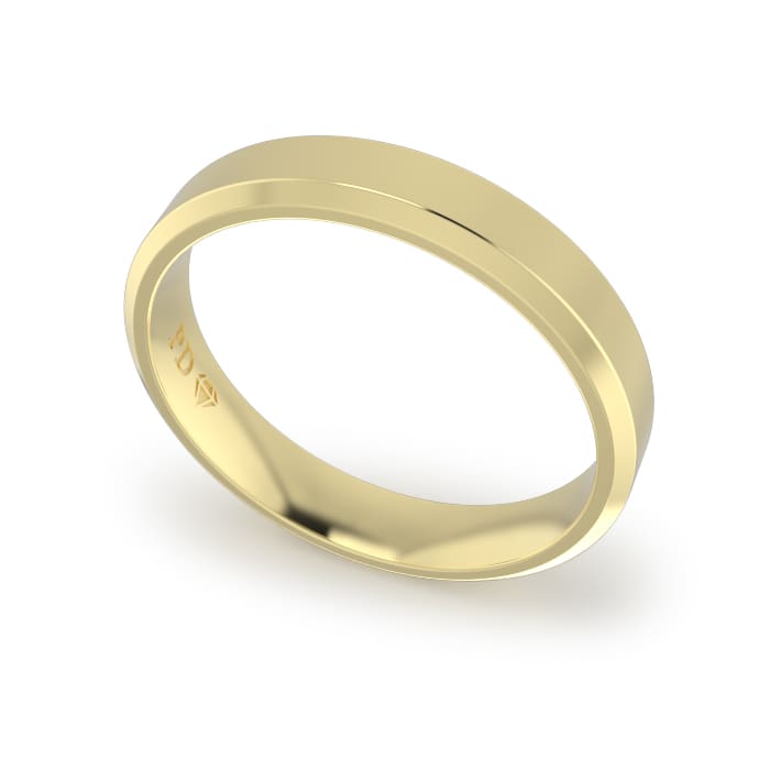 Ladies-Wedding-Ring-Yellow-Gold-Bevelled-4mm