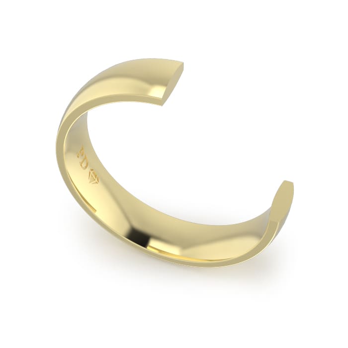 Ladies-Wedding-ring-Yellow-Gold-Quater-Round-5mm-CROSS SECTION Ladies-Wedding-ring-Yellow-Gold-Quater-Round-5mm-CROSS SECTION