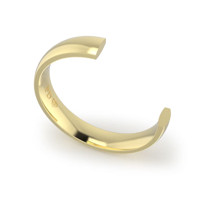 Ladies-Wedding-ring-Yellow-Gold-Quater-Round-4mm-CROSS SECTION Ladies-Wedding-ring-Yellow-Gold-Quater-Round-4mm-CROSS SECTION
