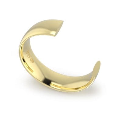 Ladies-Wedding-ring-Yellow-Gold-Ellipse-6mm-CROSS-SECTION